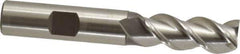 Interstate - 1/2" Diam, 1-1/4" LOC, 3 Flute Cobalt Roughing & Finishing Square End Mill - Uncoated, 3-1/4" OAL, 1/2" Shank Diam, Straight Shank, 45° Helix, Centercutting - Exact Tool & Supply