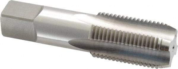 Kennametal - 1/2-14 NPSF Thread, 4 Flute Standard Pipe Tap - 3-1/8" OAL, 1.656" Thread Length, 11/16" Shank Diam, Bright Finish, High Speed Steel - Exact Tool & Supply