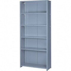 Lyon - 6 Shelf, 900 Lb. Capacity, Closed Shelving Starter Unit - 36 Inch Wide x 12 Inch Deep x 84 Inch High, Gray - Exact Tool & Supply