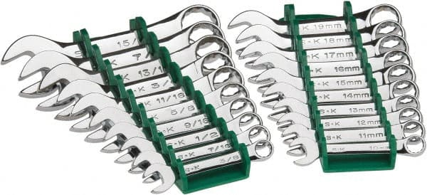 SK - 20 Piece, 3/8 to 15/16", Combination Wrench Set - Exact Tool & Supply