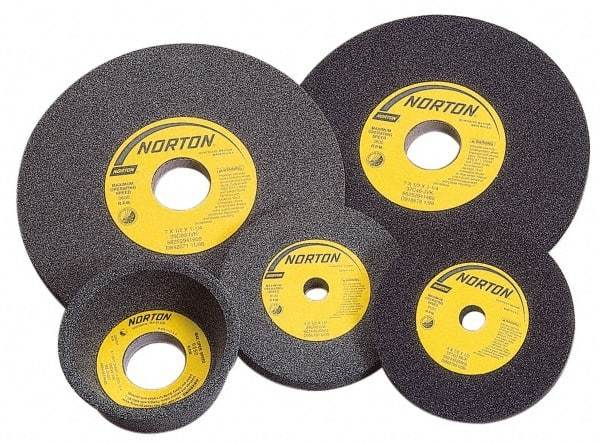 Norton - 7" Diam x 1-1/4" Hole x 1" Thick, I Hardness, 120 Grit Surface Grinding Wheel - Silicon Carbide, Type 1, Fine Grade, 3,600 Max RPM, Vitrified Bond, No Recess - Exact Tool & Supply