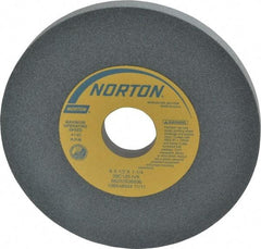 Norton - 6" Diam x 1-1/4" Hole x 1/2" Thick, I Hardness, 120 Grit Surface Grinding Wheel - Silicon Carbide, Type 1, Fine Grade, 4,140 Max RPM, Vitrified Bond, No Recess - Exact Tool & Supply