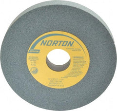 Norton - 6" Diam x 1-1/4" Hole x 3/4" Thick, I Hardness, 100 Grit Surface Grinding Wheel - Silicon Carbide, Type 1, Fine Grade, 4,140 Max RPM, Vitrified Bond, No Recess - Exact Tool & Supply