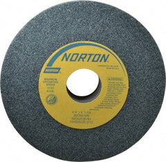 Norton - 6" Diam x 1-1/4" Hole x 1" Thick, I Hardness, 60 Grit Surface Grinding Wheel - Silicon Carbide, Type 1, Medium Grade, 4,140 Max RPM, Vitrified Bond, No Recess - Exact Tool & Supply