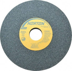 Norton - 7" Diam x 1-1/4" Hole x 1/2" Thick, J Hardness, 60 Grit Surface Grinding Wheel - Silicon Carbide, Type 1, Medium Grade, 3,600 Max RPM, Vitrified Bond, No Recess - Exact Tool & Supply