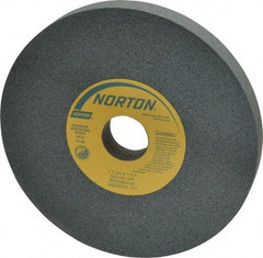 Norton - 7" Diam x 1-1/4" Hole x 3/4" Thick, J Hardness, 100 Grit Surface Grinding Wheel - Silicon Carbide, Type 1, Fine Grade, 3,600 Max RPM, Vitrified Bond, No Recess - Exact Tool & Supply