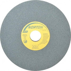 Norton - 8" Diam x 1-1/4" Hole x 1/2" Thick, I Hardness, 100 Grit Surface Grinding Wheel - Silicon Carbide, Type 1, Fine Grade, 3,600 Max RPM, Vitrified Bond, No Recess - Exact Tool & Supply