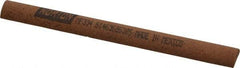 Norton - 4" Long x 3/8" Diam Aluminum Oxide Sharpening Stone - Half Round, Medium Grade - Exact Tool & Supply