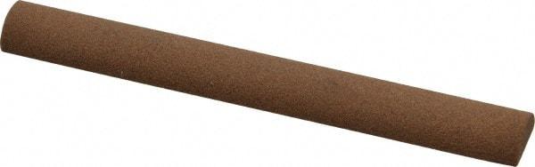 Norton - 4" Long x 1/2" Diam Aluminum Oxide Sharpening Stone - Half Round, Medium Grade - Exact Tool & Supply
