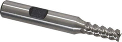 Interstate - 1/4" Diam, 5/8" LOC, 3 Flute Cobalt Roughing & Finishing Square End Mill - Uncoated, 2-7/16" OAL, 3/8" Shank Diam, Weldon Shank, 60° Helix, Centercutting, Regular Length - Exact Tool & Supply