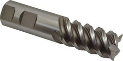 Interstate - 1" Diam, 2" LOC, 4 Flute Cobalt Roughing & Finishing Square End Mill - Uncoated, 4-1/2" OAL, 1" Shank Diam, Weldon Shank, 60° Helix, Centercutting, Regular Length - Exact Tool & Supply