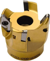 Seco - 2-1/2" Cut Diam, 0.394" Max Depth, 1" Arbor Hole, 4 Inserts, VPGX 2206 Insert Style, Indexable Copy Face Mill - 27,000 Max RPM, 2-1/4 High, Through Coolant - Exact Tool & Supply