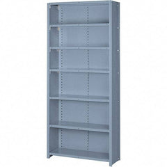 Lyon - 7 Shelf, 900 Lb. Capacity, Closed Shelving Starter Unit - 36 Inch Wide x 18 Inch Deep x 84 Inch High, Gray - Exact Tool & Supply