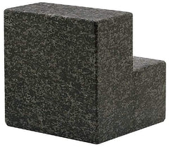 SPI - 4" Wide x 4" Deep x 4" High Granite Precision-Ground Angle Plate - Stepped Plate, Flat Surface, Open End, Single Plate - Exact Tool & Supply