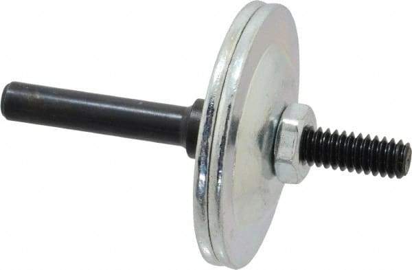 Made in USA - 1/4" Hole, Wheel Mandrel - 5/8" Max Wheel Width, 1/4" Shank Diam, 2-1/2" OAL - Exact Tool & Supply
