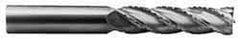 M.A. Ford - 3/8" Diam, 1" LOC, 4 Flute Solid Carbide Roughing & Finishing Square End Mill - Uncoated, 2-1/2" OAL, 3/8" Shank Diam, Straight Shank, 30° Helix, Centercutting, Regular Length - Exact Tool & Supply