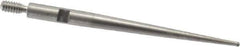 SPI - 0.032" Ball Diam, Steel, Ball Test Indicator Contact Point - 1-5/16" Contact Point Length, Use with Starrett Test Indicators - Exact Tool & Supply