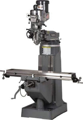 Bridgeport - 9" Table Width x 49" Table Length, Variable Speed Pulley Control, 3 Phase Knee Milling Machine - R8 Spindle Taper, 2 hp - Exact Tool & Supply