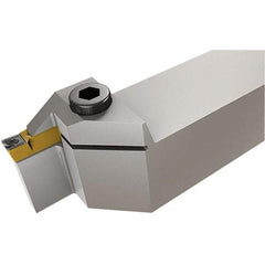 Iscar - HELI, External, Left Hand, 12mm Max Depth of Cut, 6 to 6.35mm Groove Width, Indexable Grooving Tool Holder - DG.., GRIP Insert Compatibility, 25mm Shank Height, 25mm Shank Width, 135mm OAL - Exact Tool & Supply