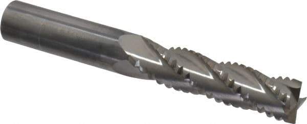 M.A. Ford - 5/8" Diam, 2-1/2" LOC, 4 Flute Solid Carbide Roughing & Finishing Square End Mill - Uncoated, 4-5/8" OAL, 5/8" Shank Diam, Straight Shank, 30° Helix, Centercutting, Extra Long Length - Exact Tool & Supply