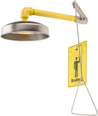 Bradley - Plumbed Drench Showers Mount: Horizontal Shower Head Material: Plastic - Exact Tool & Supply