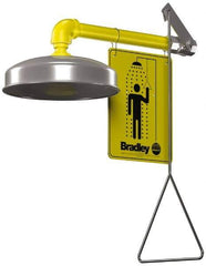 Bradley - Plumbed Drench Showers Mount: Horizontal Shower Head Material: Plastic with Stainless Steel - Exact Tool & Supply