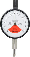 Mitutoyo - 0.02" Range, 10-0-10 Dial Reading, 0.0005" Graduation Dial Drop Indicator - 2-3/16" Dial, 0.028" Range per Revolution, 0.0005" Accuracy - Exact Tool & Supply