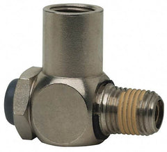 Norgren - 1/2" Female NPT x 1/2" Male NPT Tamper Resistant Flow Control Valve - 5 to 150 psi, Needle Valve & Brass Material - Exact Tool & Supply