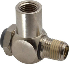 Norgren - 1/4" Female NPT x 1/4" Male NPT Tamper Resistant Flow Control Valve - 5 to 150 psi, Needle Valve & Brass Material - Exact Tool & Supply