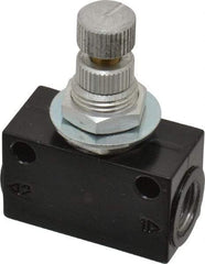 Norgren - 1/8" NPT Inlet x 1/8" NPT Outlet In-Line Flow Control Valve - 15 to 145 psi, Needle Valve & Aluminum Material - Exact Tool & Supply