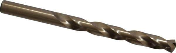 Triumph Twist Drill - 27/64" 135° Cobalt Jobber Drill - Oxide/Gold Finish, Right Hand Cut, Spiral Flute, Straight Shank, 5-3/8" OAL, Split Point - Exact Tool & Supply