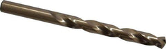 Triumph Twist Drill - 27/64" 135° Cobalt Jobber Drill - Oxide/Gold Finish, Right Hand Cut, Spiral Flute, Straight Shank, 5-3/8" OAL, Split Point - Exact Tool & Supply
