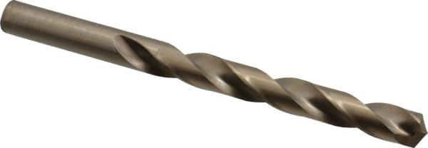 Triumph Twist Drill - 29/64" 135° Cobalt Jobber Drill - Oxide/Gold Finish, Right Hand Cut, Spiral Flute, Straight Shank, 5-5/8" OAL, Split Point - Exact Tool & Supply