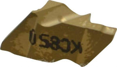 Kennametal - 2062NG K Grade KC850, 1.58mm Cutting Width Carbide Grooving Insert - 2.79mm Max Depth of Cut, Left Hand, 0.19mm Corner Radius, TiC/TiCN/TiN Finish - Exact Tool & Supply