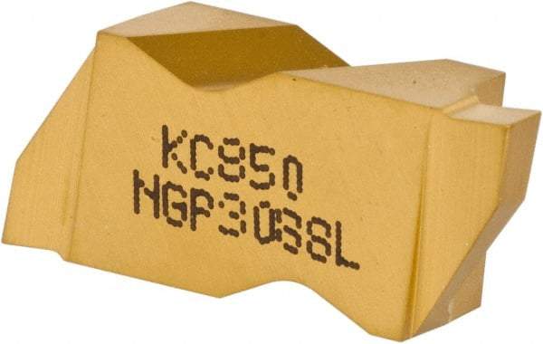 Kennametal - 3088NGP Grade KC850, 2.24mm Cutting Width Carbide Grooving Insert - 2.39mm Max Depth of Cut, Left Hand, 0.19mm Corner Radius, TiC/TiCN/TiN Finish - Exact Tool & Supply