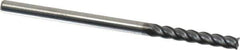 Accupro - 1/8", 3/4" LOC, 1/8" Shank Diam, 2-1/4" OAL, 4 Flute, Solid Carbide Square End Mill - Single End, AlTiN Finish, Spiral Flute, 40° Helix, Centercutting, Right Hand Cut, Right Hand Flute - Exact Tool & Supply