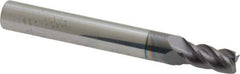 Accupro - 13/64", 3/8" LOC, 1/4" Shank Diam, 2" OAL, 4 Flute, Solid Carbide Square End Mill - Single End, AlTiN Finish, Spiral Flute, 40° Helix, Centercutting, Right Hand Cut, Right Hand Flute - Exact Tool & Supply