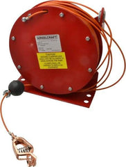 Reelcraft - 3/32 Inch x 100 Ft. Steel Stranded Cable Grounding Reel - Spring Driven Reel - Exact Tool & Supply