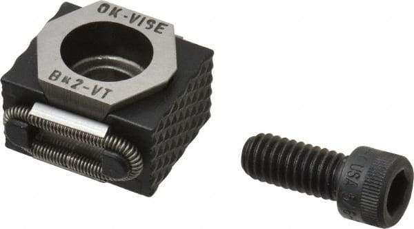 Mitee-Bite - 5,500 Lb Holding Force Single Vise Wedge Clamp - 1.06" Wide x 0.83" Deep x 0.59" High Base, 48 to 52 HRC, 1.06 to 1.22" Jaw Spread, 30 Lb/Ft Torque, 5/16-18 Screw Thread - Exact Tool & Supply