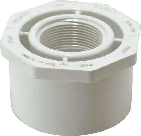 Value Collection - 3 x 1-1/2" PVC Plastic Pipe Bushing - Schedule 40, Spig x FIPT End Connections - Exact Tool & Supply