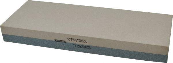 Norton - 8" Long x 3" Wide x 1" Thick, Sharpening Stone - Rectangle, 220/1000 Grit, Very Fine, Ultra Fine Grade - Exact Tool & Supply