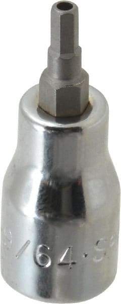 SK - 3/8" Drive, 9/64" Hex Bit Socket - 1-11/16" OAL, Tamper Resistant - Exact Tool & Supply