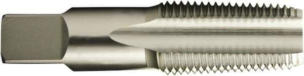 Vermont Tap & Die - 3/8-18 NPTF Thread, 4 Flute Standard Pipe Tap - 2-9/16" OAL, 1-1/16" Thread Length, 0.7" Shank Diam, Bright Finish, High Speed Steel - Exact Tool & Supply