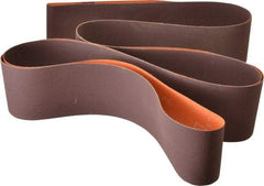 Norton - 3" Wide x 132" OAL, 320 Grit, Aluminum Oxide Abrasive Belt - Aluminum Oxide, Extra Fine, Coated, J Weighted Cloth Backing, Series R245 - Exact Tool & Supply