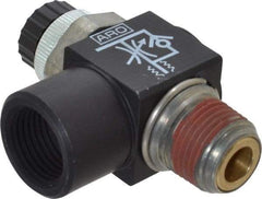 ARO/Ingersoll-Rand - 3/8" NPT x 3/8" NPT Right Angle Flow Control Valve - 0 to 150 psi & Brass Material - Exact Tool & Supply