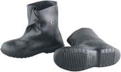 Dunlop Protective Footwear - Men's 12-13 Rain & Cold Resistant Overshoes - 10" High, Plain Toe, Nonslip & 4-Way Cleated Sole, PVC Upper, Black - Exact Tool & Supply