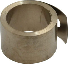 Gardner Spring - 0.01" Thick x 34" Long, 3.5 Lb Capacity Constant Force Spring - 0.68" Wide, 0.85" ID of Reflection, 1.53" Initial Extension, 0.187" End Hole Diam - Exact Tool & Supply