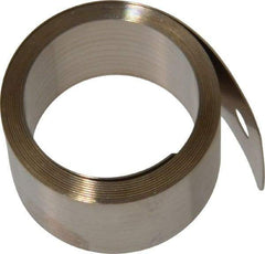 Gardner Spring - 0.012" Thick x 38" Long, 5 Lb Capacity Constant Force Spring - 0.81" Wide, 1.02" ID of Reflection, 1.84" Initial Extension, 0.187" End Hole Diam - Exact Tool & Supply