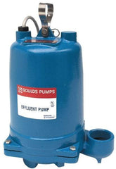 Goulds Pumps - 1/3 hp, 115 Amp Rating, 115 Volts, Capacitor Start Operation, Effluent Pump - 1 Phase, Cast Iron Housing - Exact Tool & Supply