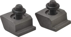 Mitee-Bite - 1/2-13 Screw Thread, 1-1/2" Wide x 3/8" High, Serrated Steel Machinable Style Screw Mount Toe Clamp - 12,000 Lb Holding Force, 108.3 Lb Ft Torque, 0.77" Long Extension, 0.075" Throw, 2 Clamps in Package - Exact Tool & Supply